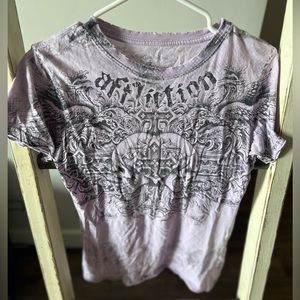 Womens Y2K Purple Affliction Tshirt Size L